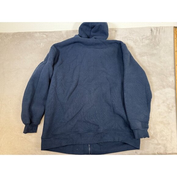 Craftsman Hoodie Men L/G Navy Blue Waffle Zip Up Sherpa Lined Warm Heavy - Picture 9 of 9